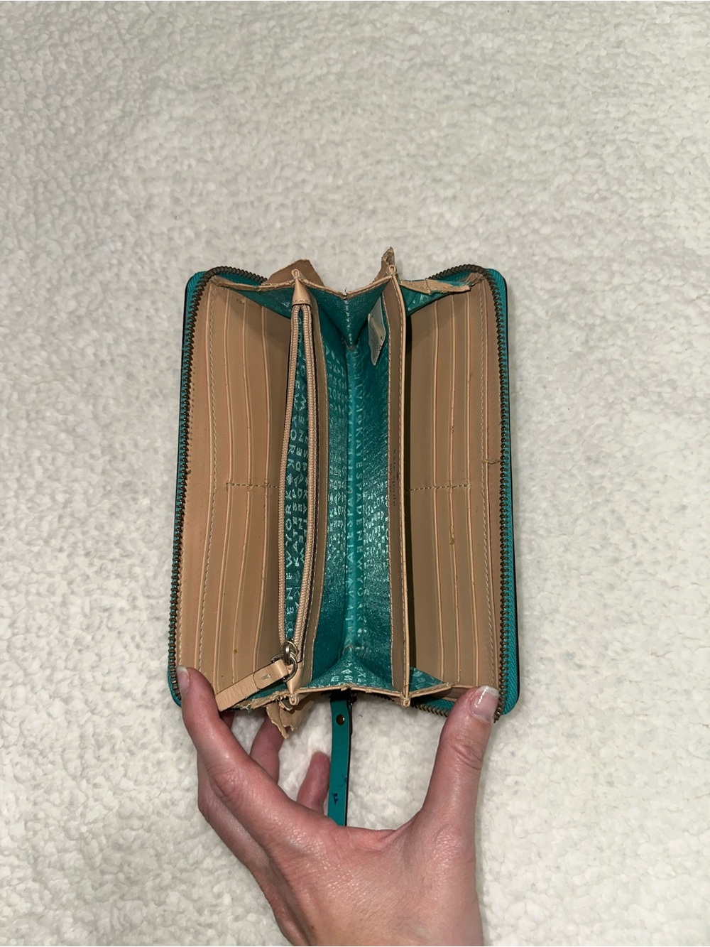 kate spade Teal Zip Around Wallet - Picture 3 of 5
